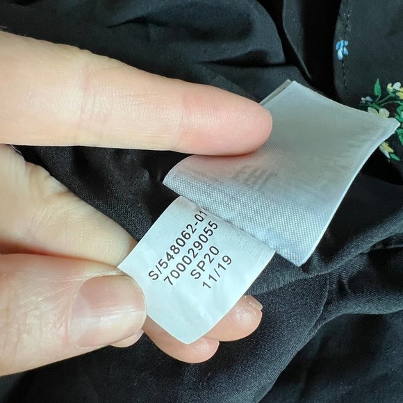 Banana Republic Black Floral Ruched Wrap Ruffle Mini Dress - Picture 7 of 7